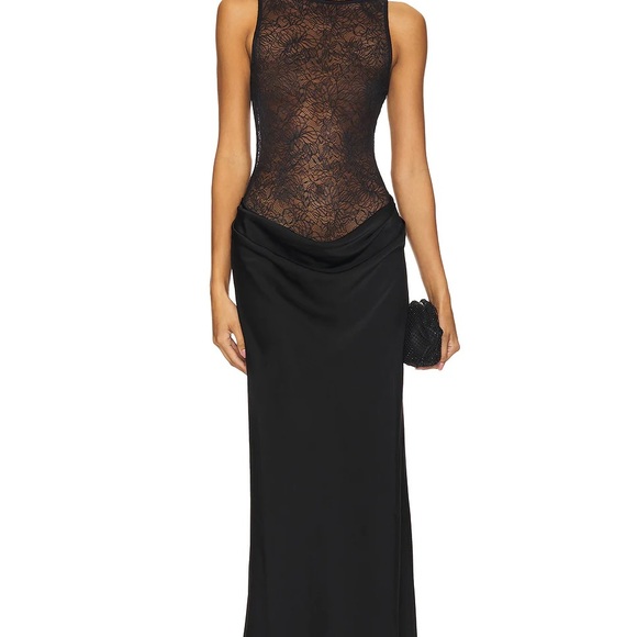 nbd black lace dress Lace maxi dress